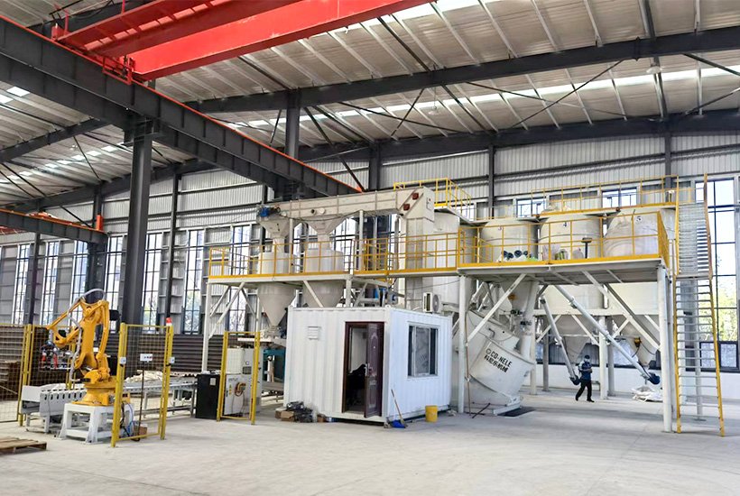 Unshaped refractory batching production line