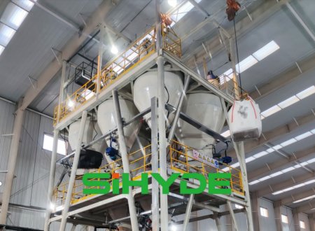 Chemical industry automated batching line with 5 bins for powder/granular materials